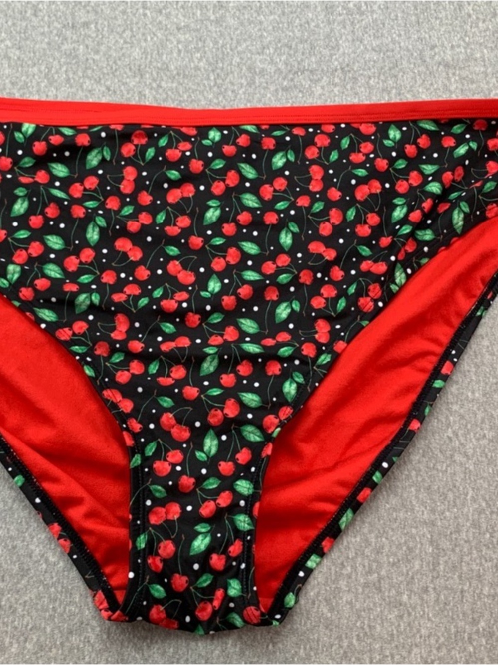 NWOT Wild Fable 2XL Cherry Print Bikini Bottoms with Red Trim